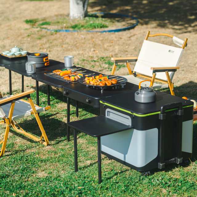Outdoor Camping Food Prep Station with Optional Sink