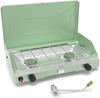 Portable Two-Burner Gas Camping Stove with Windscreen And Piezo Ignition
