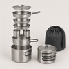 Nesting Stainless Steel Camping Cookware Set