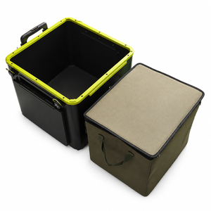 60L Portable Camping Storage Box with Removable Insulated Cooler Bag