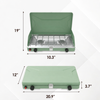 Portable Two-Burner Gas Camping Stove with Windscreen And Piezo Ignition