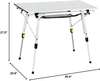 Height-Adjustable Aluminum Roll-Top Camping Table with Mesh Shelf