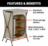 Foldable Camping Pantry Cupboard with Hardtop Work Surface And Adjustable Shelves