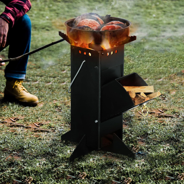 Portable Rocket Stove for Camping EC-PRS-1 Foldable Wood-Burning Outdoor Cooking Stove