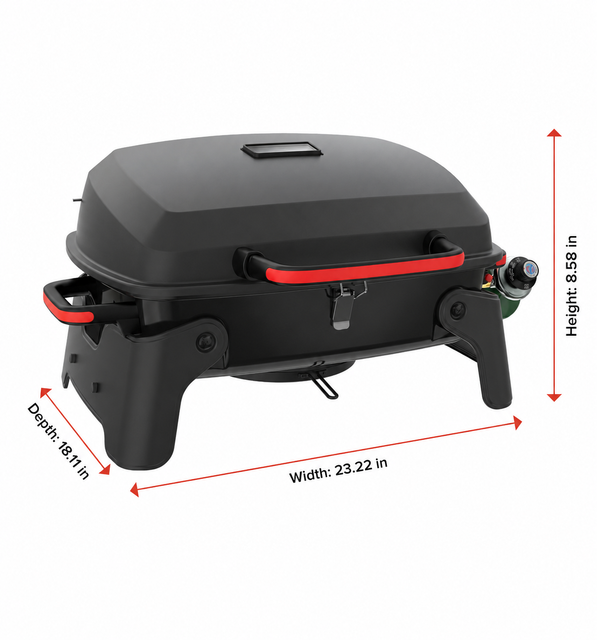 360 Sq. In. Tabletop Gas Grill And Camping Stove with Reversible Griddle