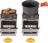 Foldable Stainless Steel Wood-Burning Camp Stove with Grill Grate and Ash Tray