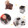 Foldable Stainless Steel Wood-Burning Camp Stove with Grill Grate and Ash Tray