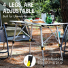 Height-Adjustable Aluminum Roll-Top Camping Table with Mesh Shelf