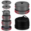 Hard-Anodized Camping Cookware Set for Four with Carry Bag