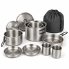 Nesting Stainless Steel Camping Cookware Set