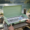 Portable Two-Burner Gas Camping Stove with Windscreen And Piezo Ignition