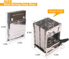 Foldable Stainless Steel Wood-Burning Camp Stove with Grill Grate and Ash Tray
